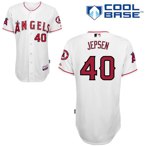 Kevin Jepsen #40 MLB Jersey-Los Angeles Angels of Anaheim Men's Authentic Home White Cool Base Baseball Jersey